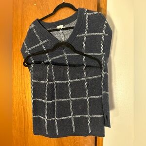 Knit plaid skirt and vest
